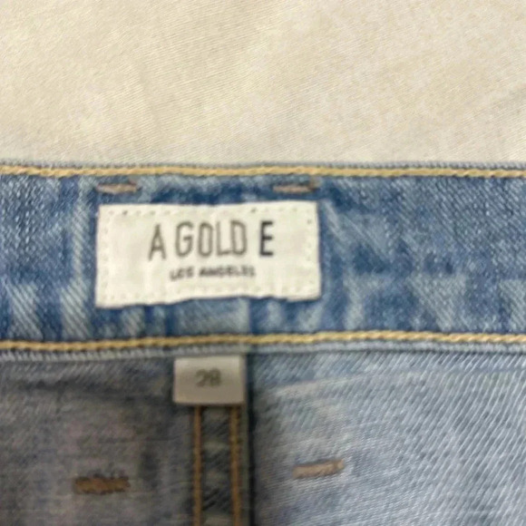Agolde Dakota Relaxed Skater Short Jeans Denim Distressed Size 28 - Picture 4 of 9